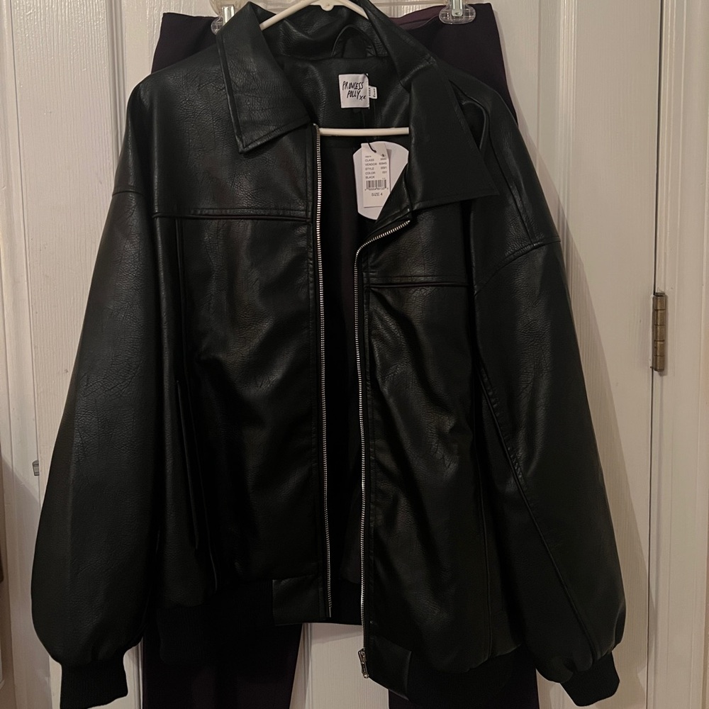 Princess Polly Goldsmith Faux Leather Bomber jacket